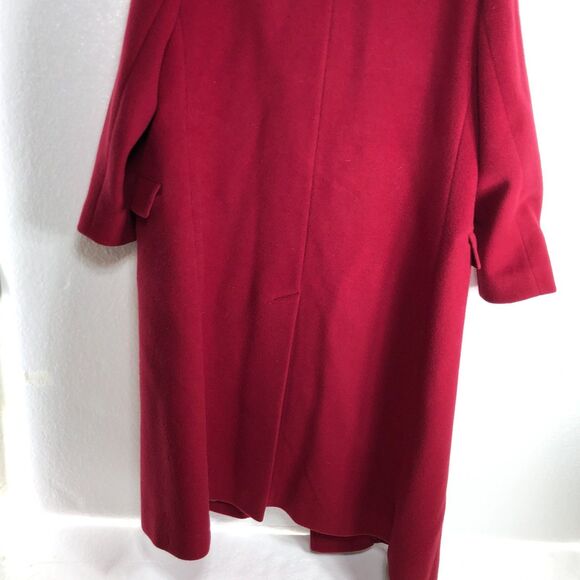 Pendleton Vintage Trench Coat Womens Size 14 Maroon Red 100% Wool Made in USA - Picture 5 of 14